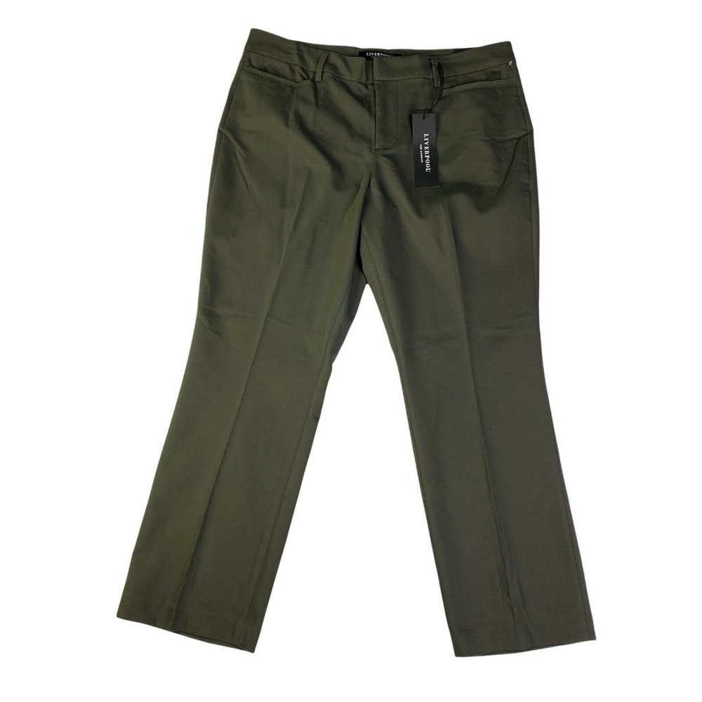Stitch Fix Liverpool Harper Peat Green Bootcut Trouser Pants 16W